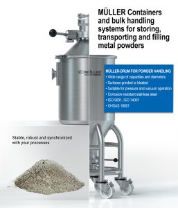 Stainless drums and funnels for additive processing operation | AIC ...